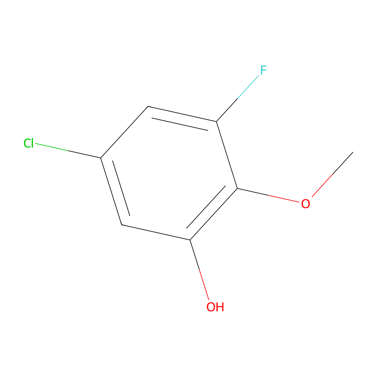 5-Chloro-3-fluoro-2-methoxyphenol molecular structure, CAS 1781486-53-0