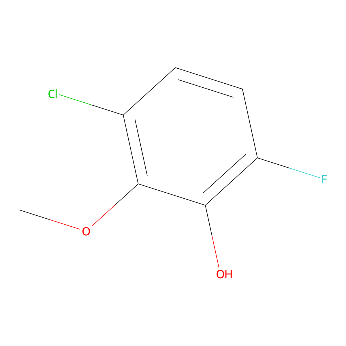 3-Chloro-6-fluoro-2-methoxyphenol molecular structure, CAS 1781486-66-5