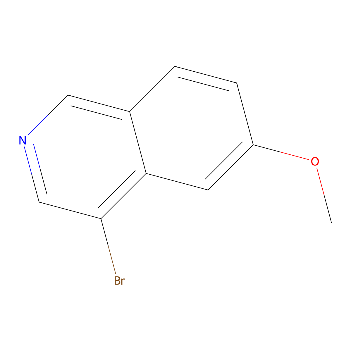 4-Bromo-6-methoxyisoquinoline molecular structure, CAS 1781486-94-9