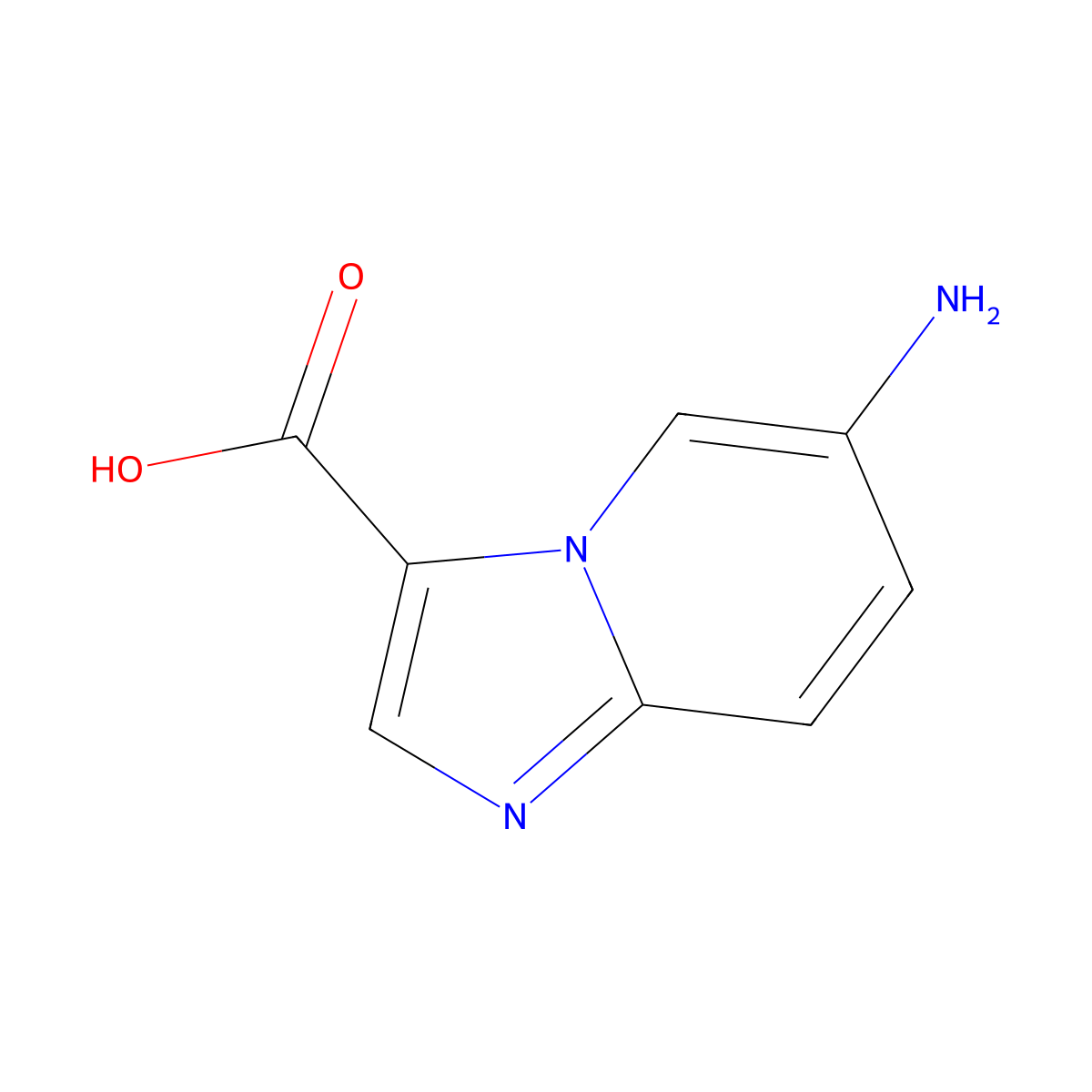 6-Aminoimidazo[1,2-a]pyridine-3-carboxylic acid molecular structure, CAS 1781487-35-1