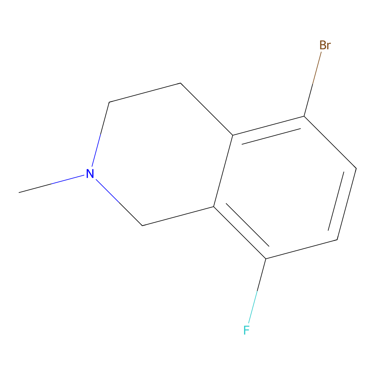 5-Bromo-8-fluoro-2-methyl-1,2,3,4-tetrahydroisoquinoline molecular structure, CAS 1781489-28-8