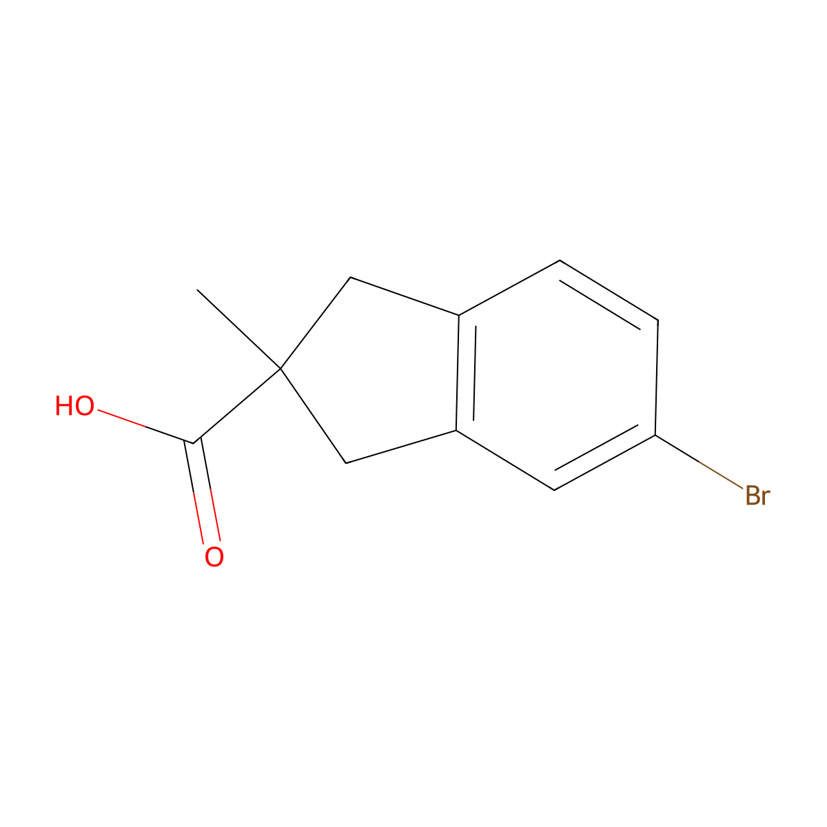 5-bromo-2-methyl-2,3-dihydro-1H-indene-2-carboxylic acid molecular structure, CAS 1781490-62-7