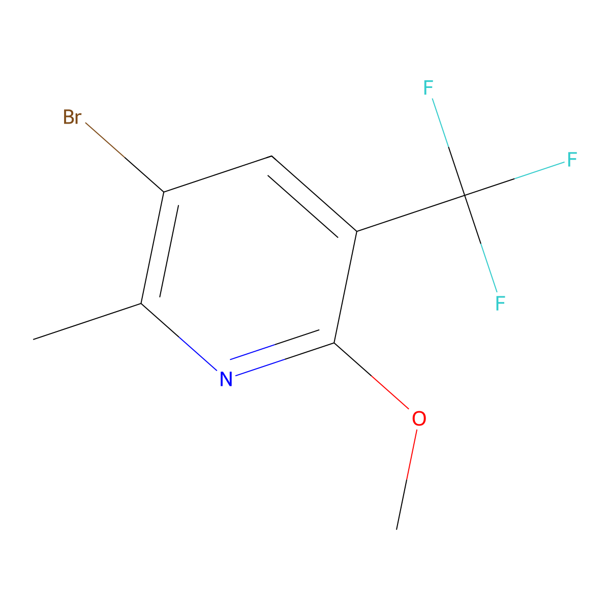3-Bromo-6-methoxy-2-methyl-5-(trifluoromethyl)pyridine molecular structure, CAS 1781492-70-3