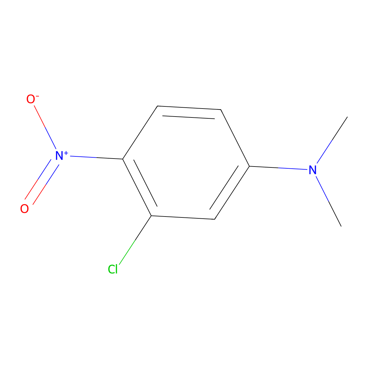 3-chloro-N,N-dimethyl-4-nitroaniline molecular structure, CAS 17815-98-4