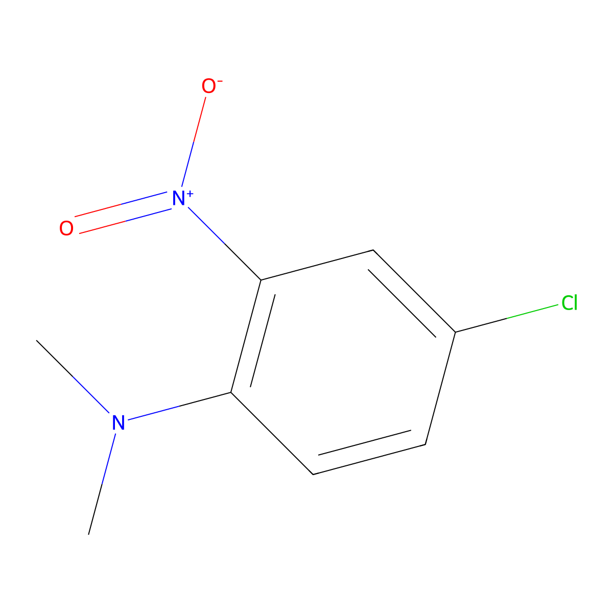 4-chloro-N,N-dimethyl-2-nitroaniline molecular structure, CAS 17815-99-5
