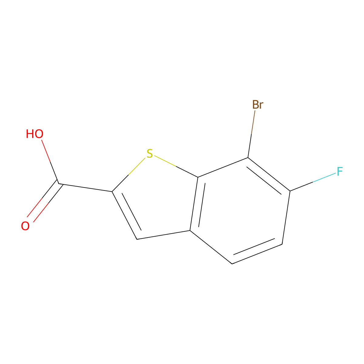 7-Bromo-6-fluorobenzo[b]thiophene-2-carboxylic acid molecular structure, CAS 1781503-02-3