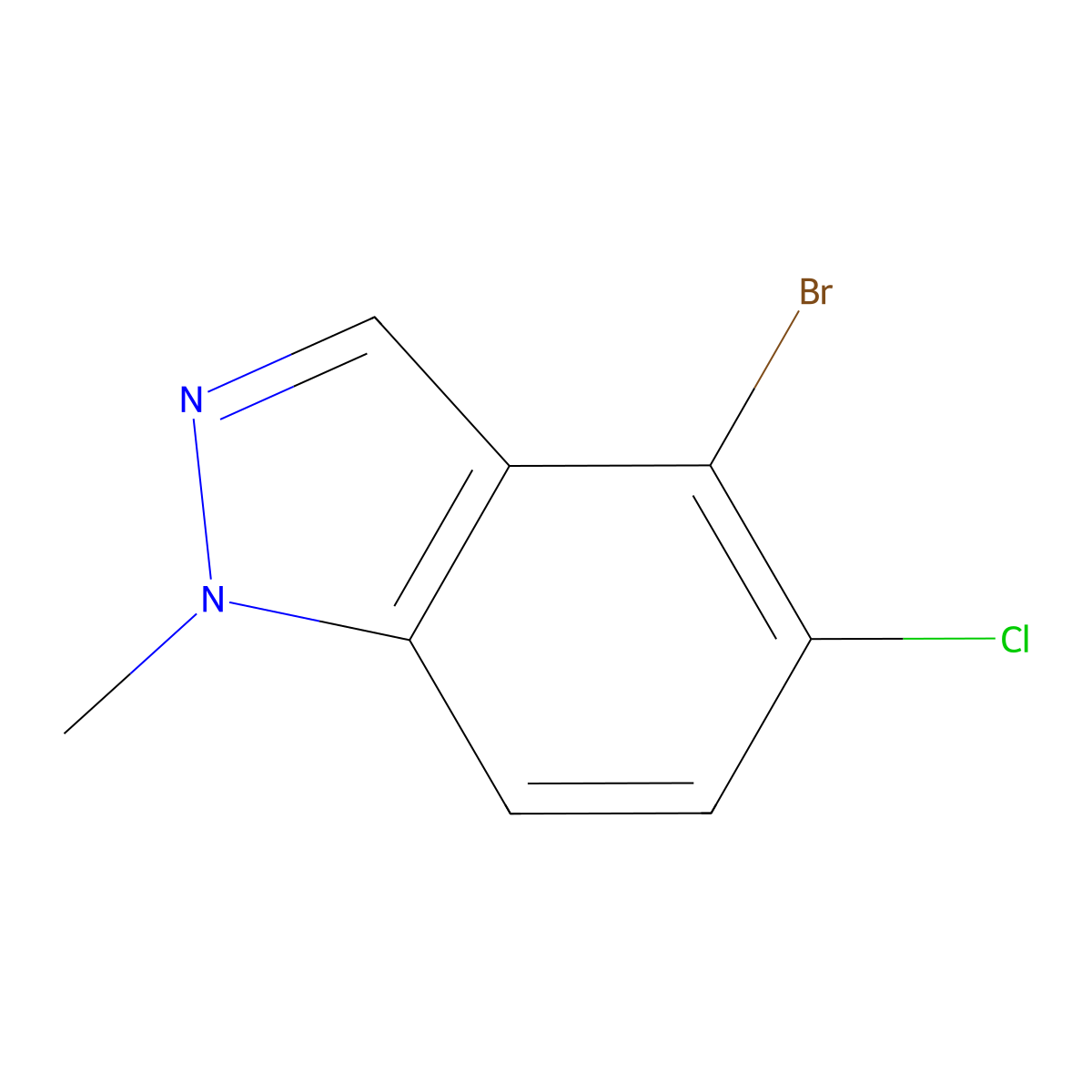 4-Bromo-5-chloro-1-methyl-1H-indazole molecular structure, CAS 1781505-06-3