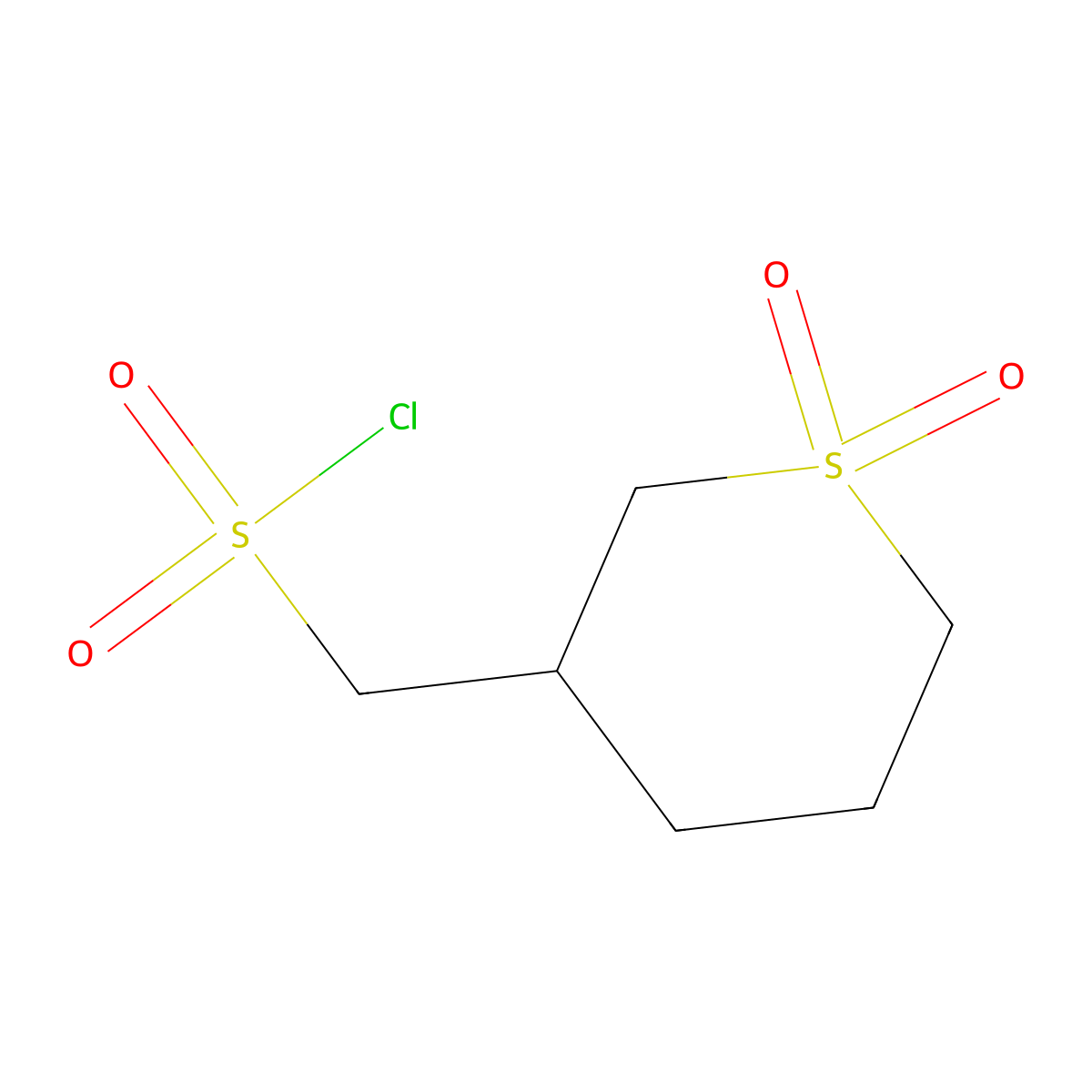 (1,1-Dioxo-1lambda6-thian-3-yl)methanesulfonyl chloride molecular structure, CAS 1781507-54-7