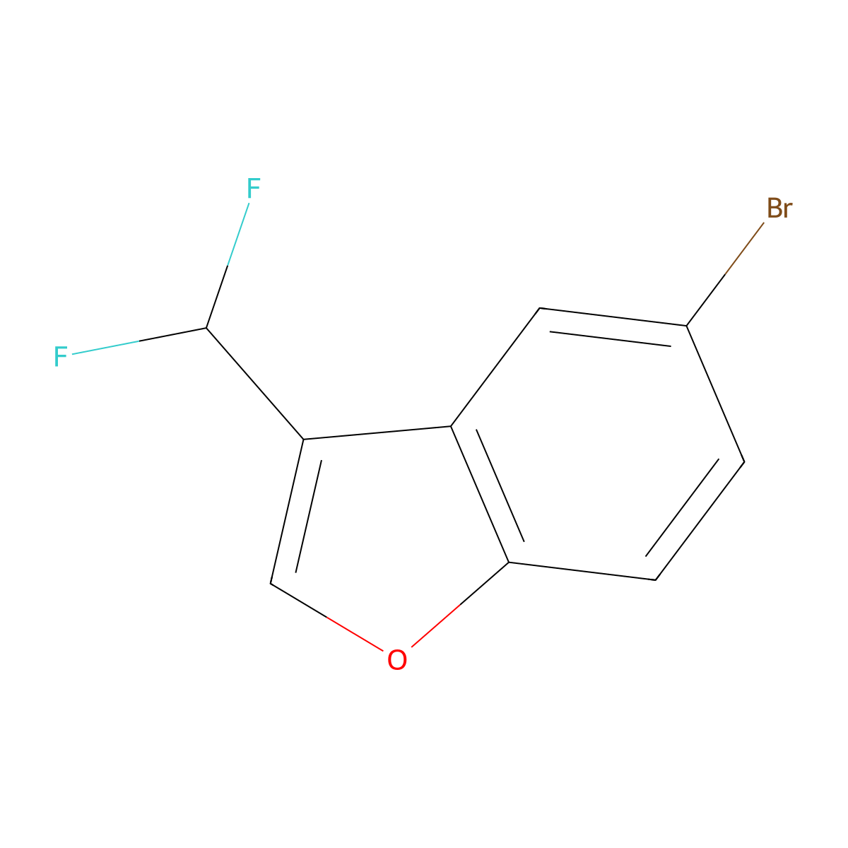 5-Bromo-3-(difluoromethyl)benzofuran molecular structure, CAS 1781507-61-6