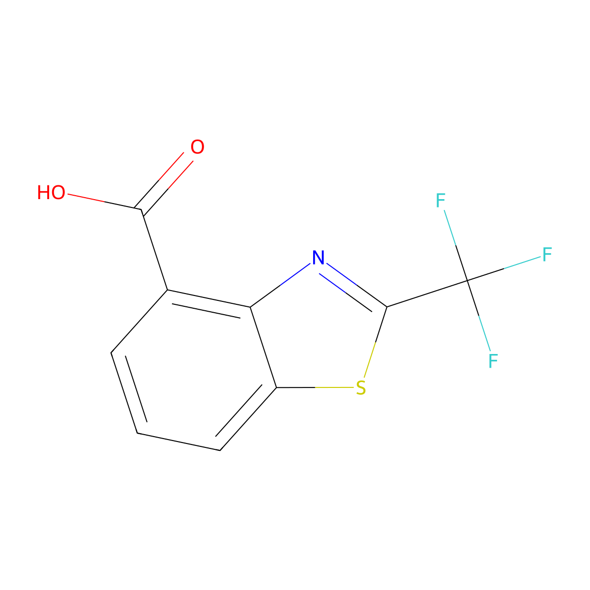 2-(Trifluoromethyl)-1,3-benzothiazole-4-carboxylic acid molecular structure, CAS 1781508-50-6