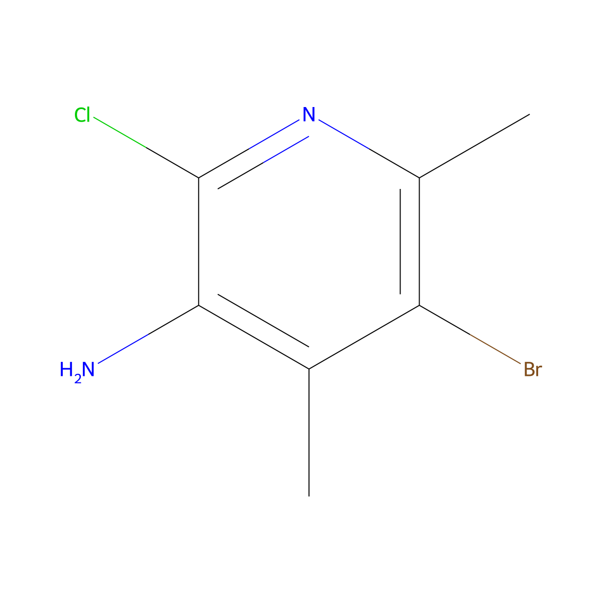 5-Bromo-2-chloro-4,6-dimethylpyridin-3-amine molecular structure, CAS 1781514-30-4