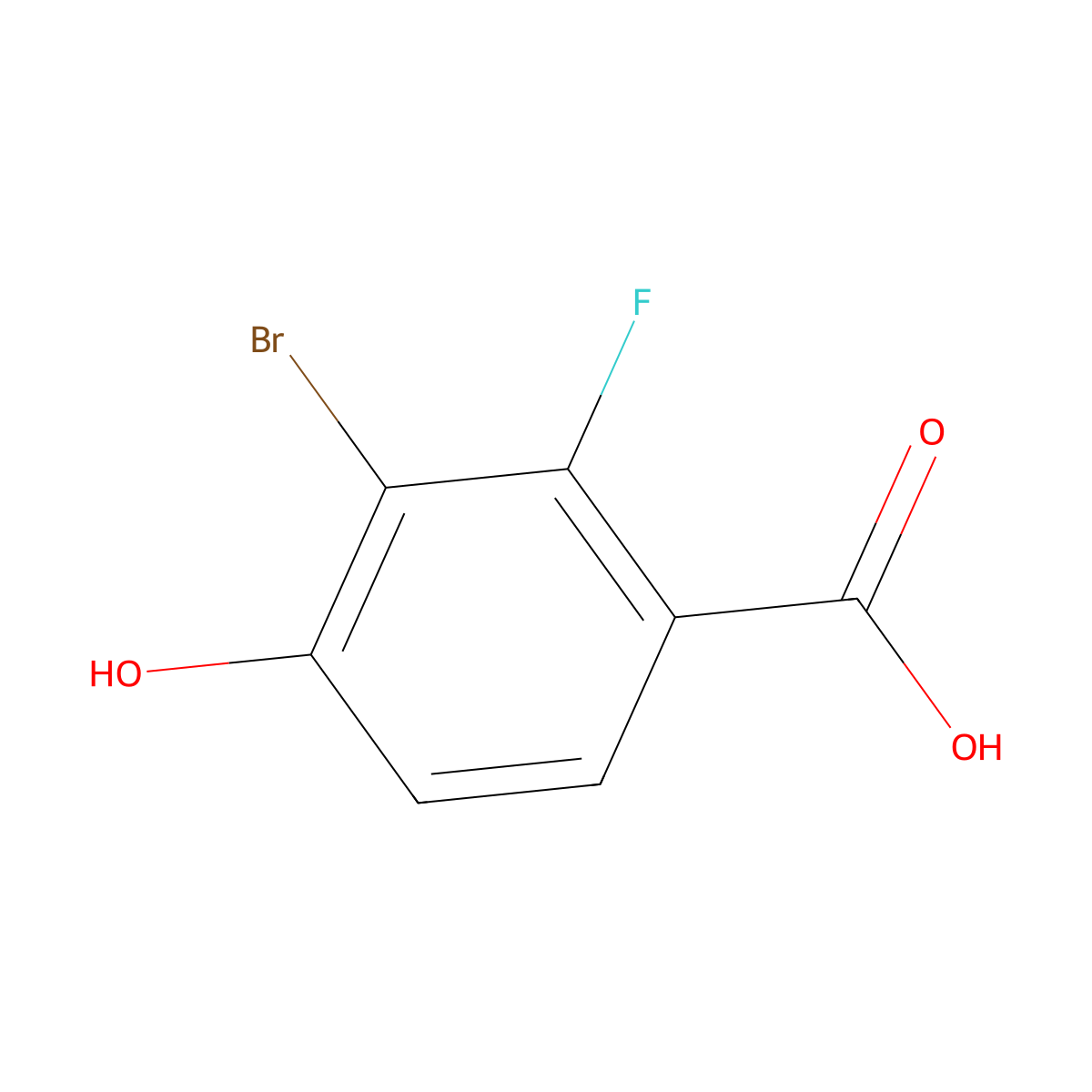 3-Bromo-2-fluoro-4-hydroxybenzoic acid molecular structure, CAS 1781514-77-9