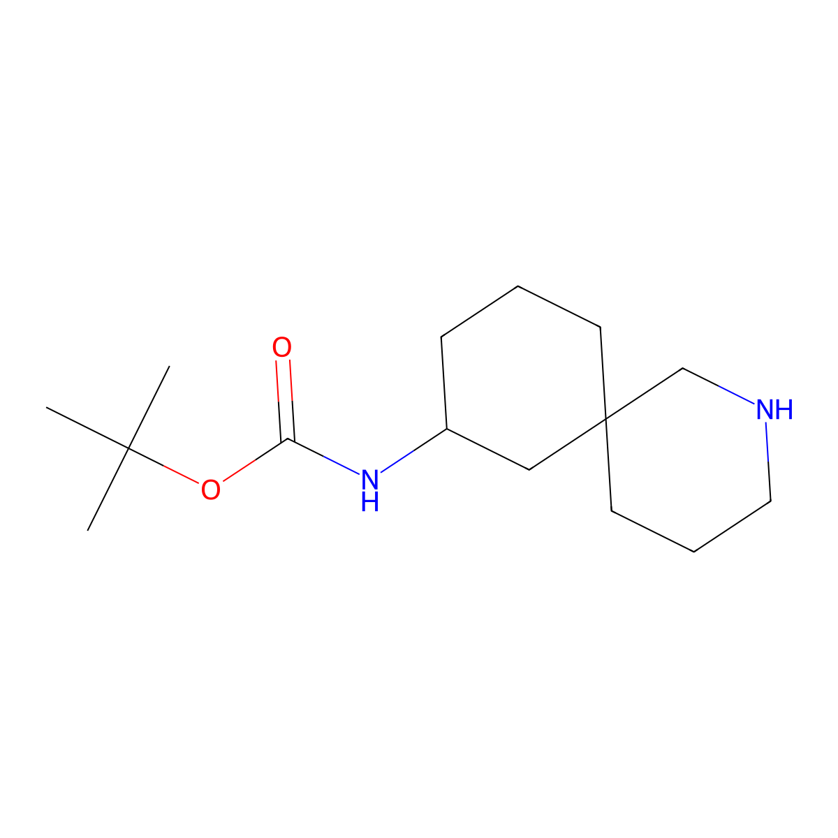 Tert-butyl (2-azaspiro[5.5]undecan-8-yl)carbamate molecular structure, CAS 1781515-60-3