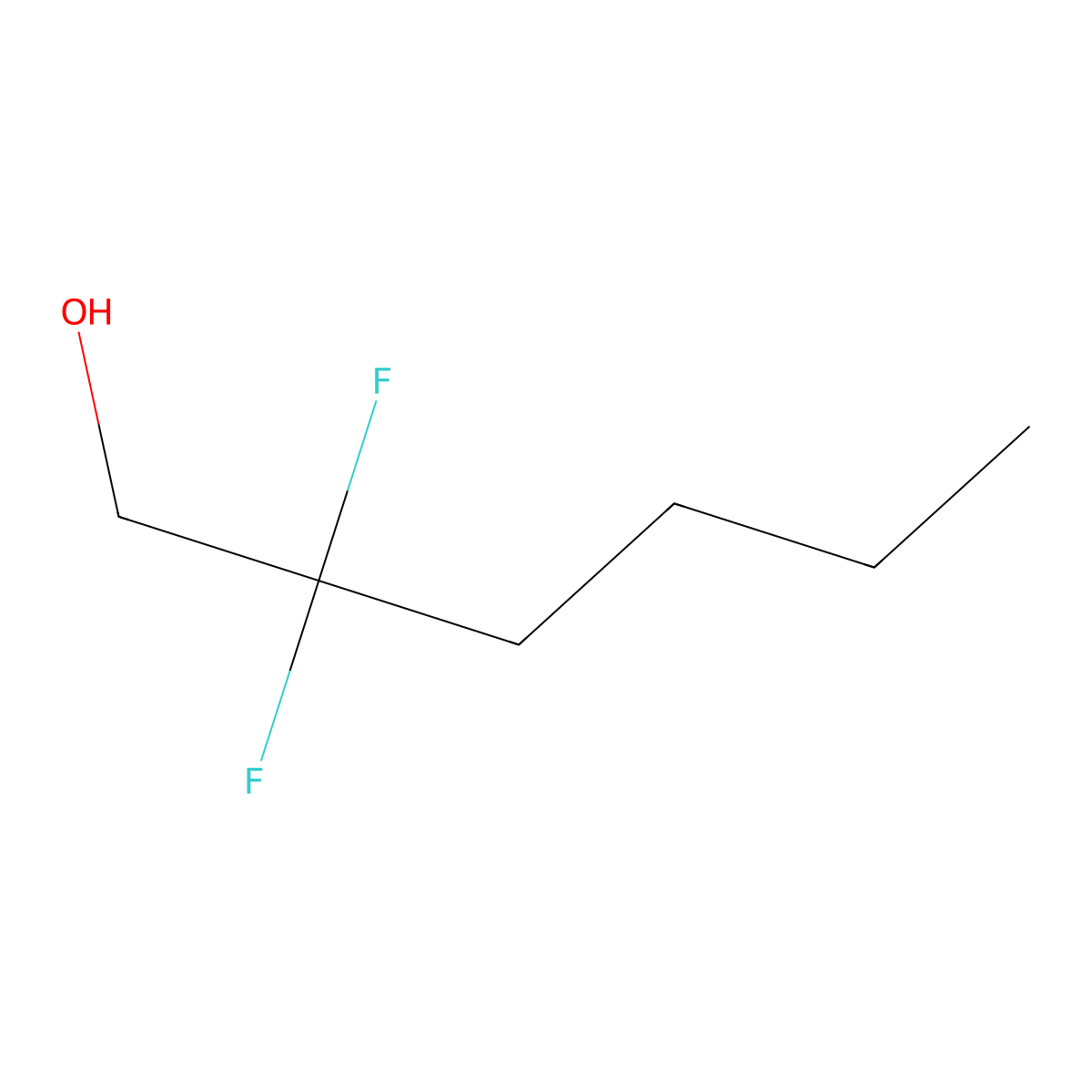 2,2-Difluorohexan-1-ol molecular structure, CAS 1781520-69-1