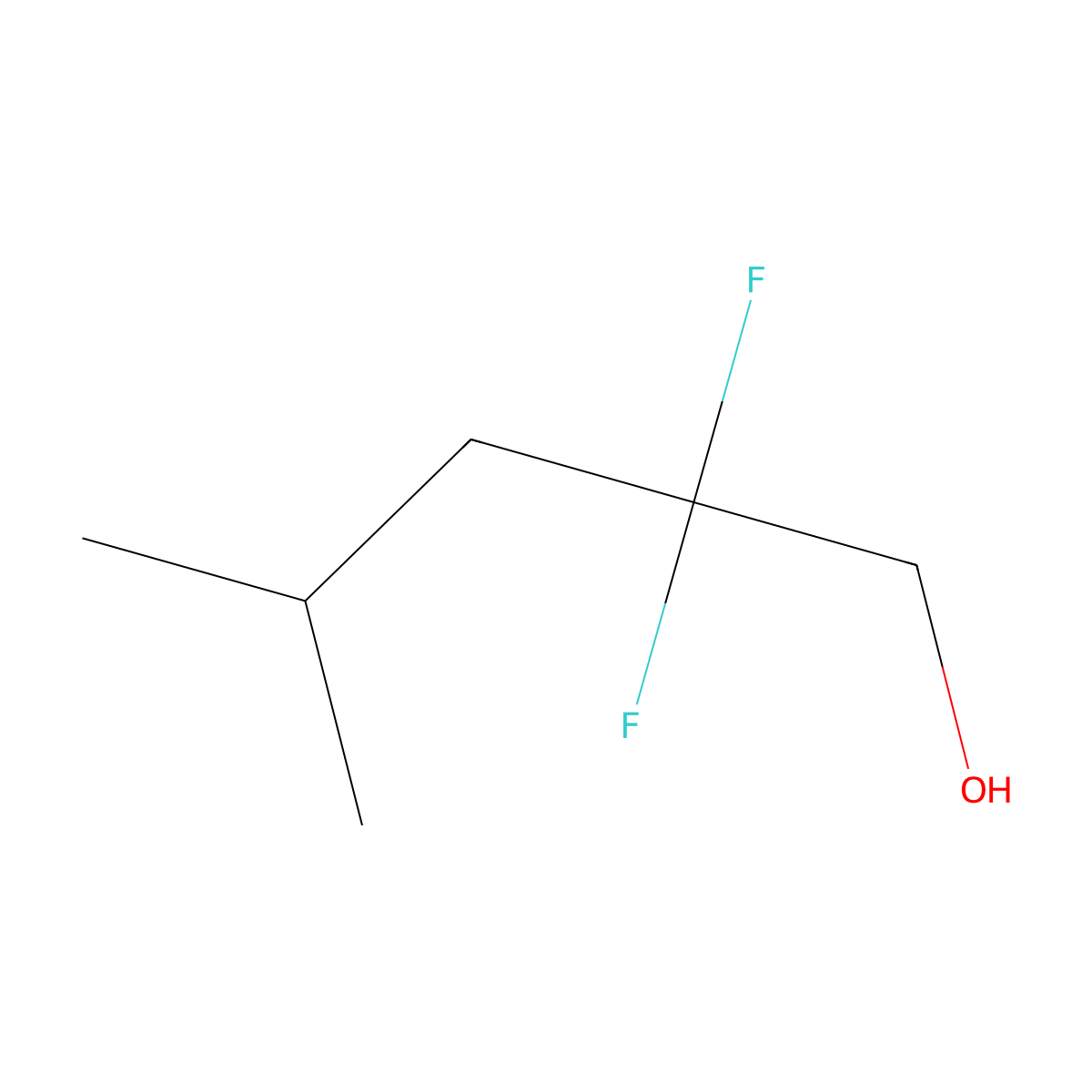 2,2-Difluoro-4-methylpentan-1-ol molecular structure, CAS 1781520-78-2