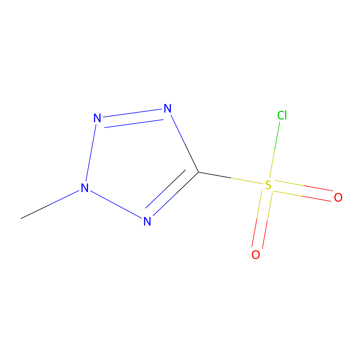 2-methyl-2H-1,2,3,4-tetrazole-5-sulfonyl chloride molecular structure, CAS 1781526-65-5