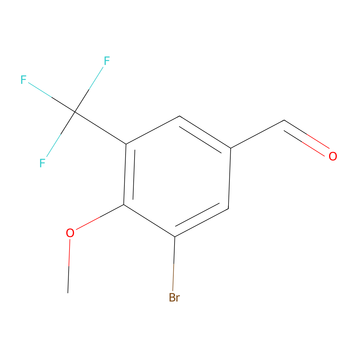 3-Bromo-4-methoxy-5-(trifluoromethyl)benzaldehyde molecular structure, CAS 1781529-99-4