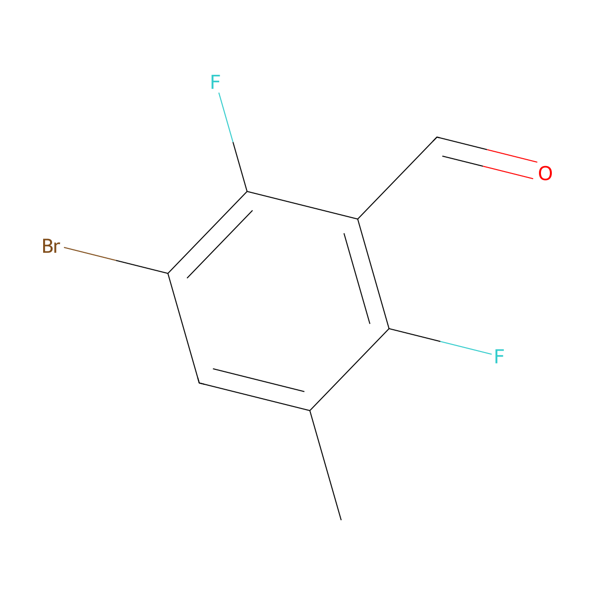 3-Bromo-2,6-difluoro-5-methylbenzaldehyde molecular structure, CAS 1781530-36-6