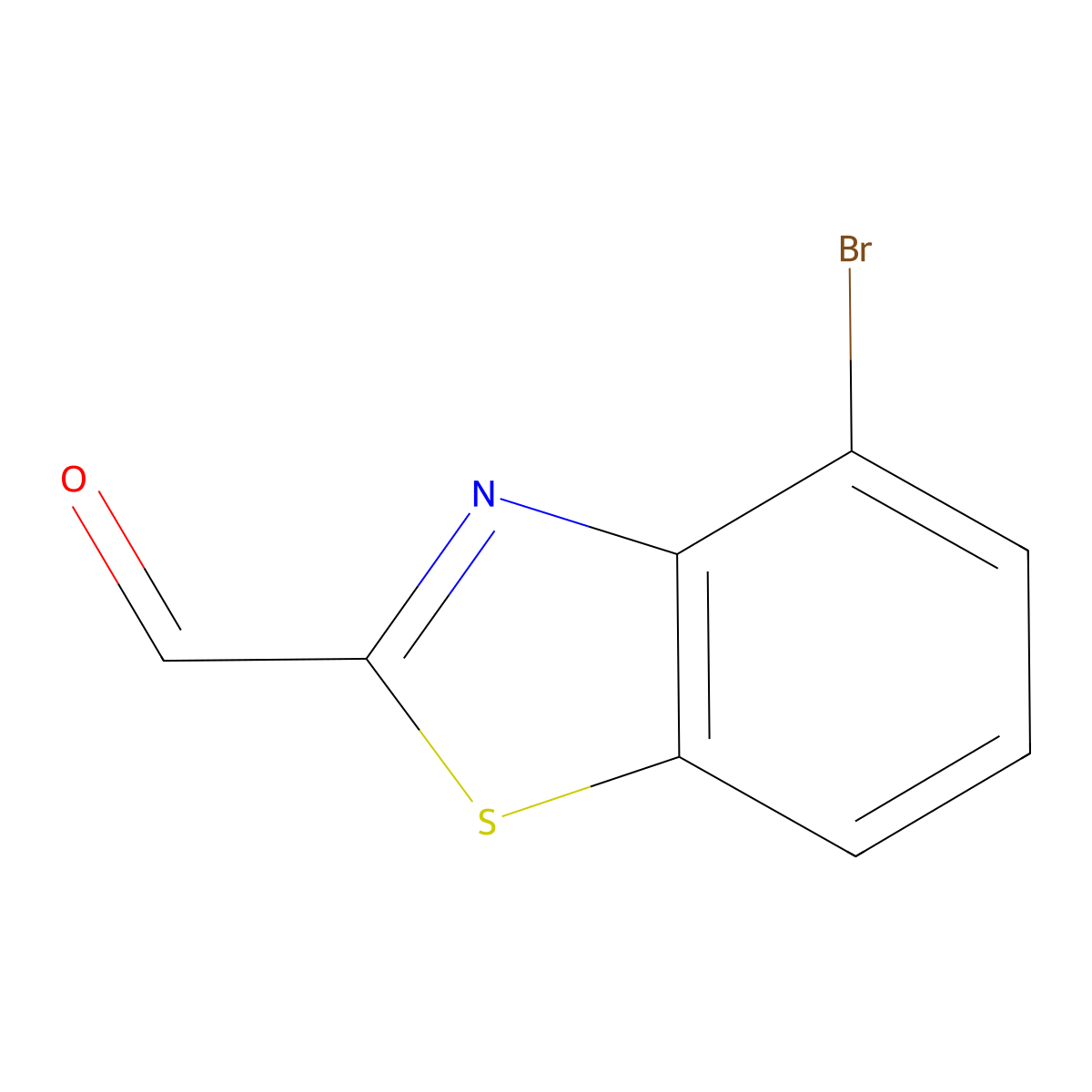 4-Bromo-1,3-benzothiazole-2-carbaldehyde molecular structure, CAS 1781532-51-1
