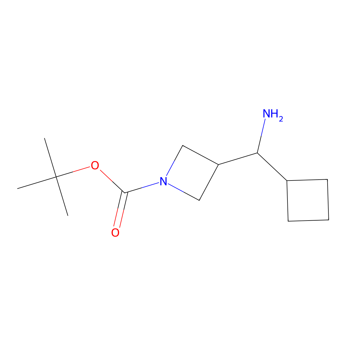 Tert-butyl 3-[amino(cyclobutyl)methyl]azetidine-1-carboxylate molecular structure, CAS 1781534-86-8