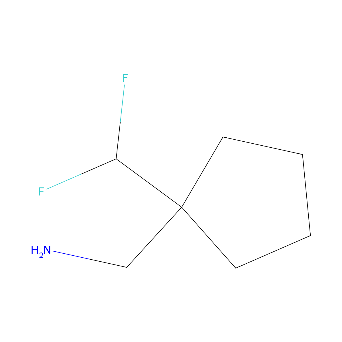 1-[1-(Difluoromethyl)cyclopentyl]methanamine molecular structure, CAS 1781537-37-8