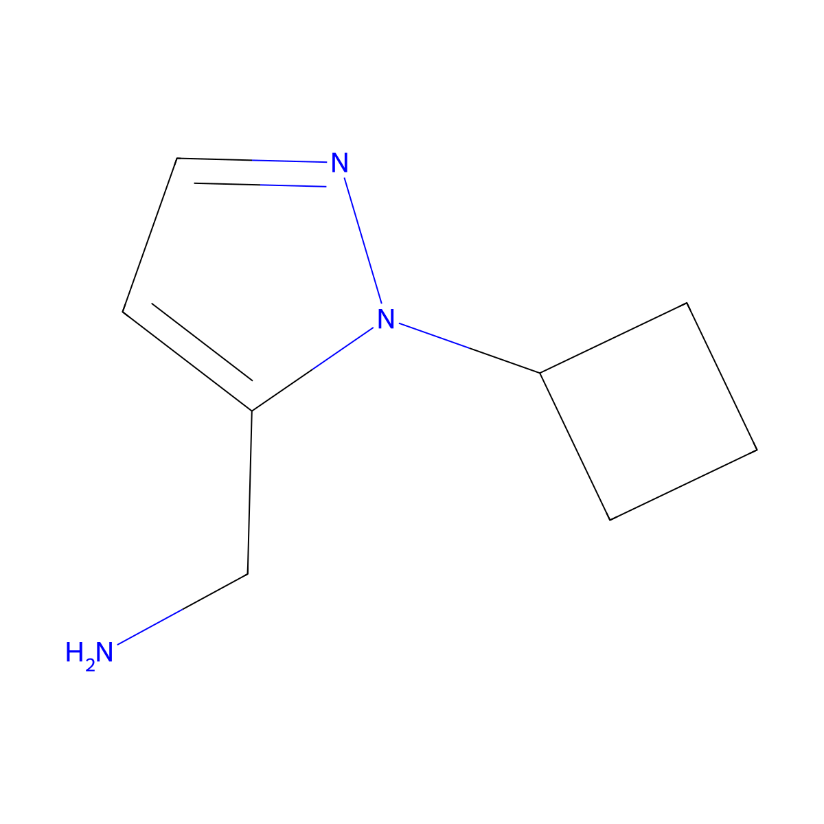 (1-cyclobutyl-1H-pyrazol-5-yl)methanamine molecular structure, CAS 1781538-66-6