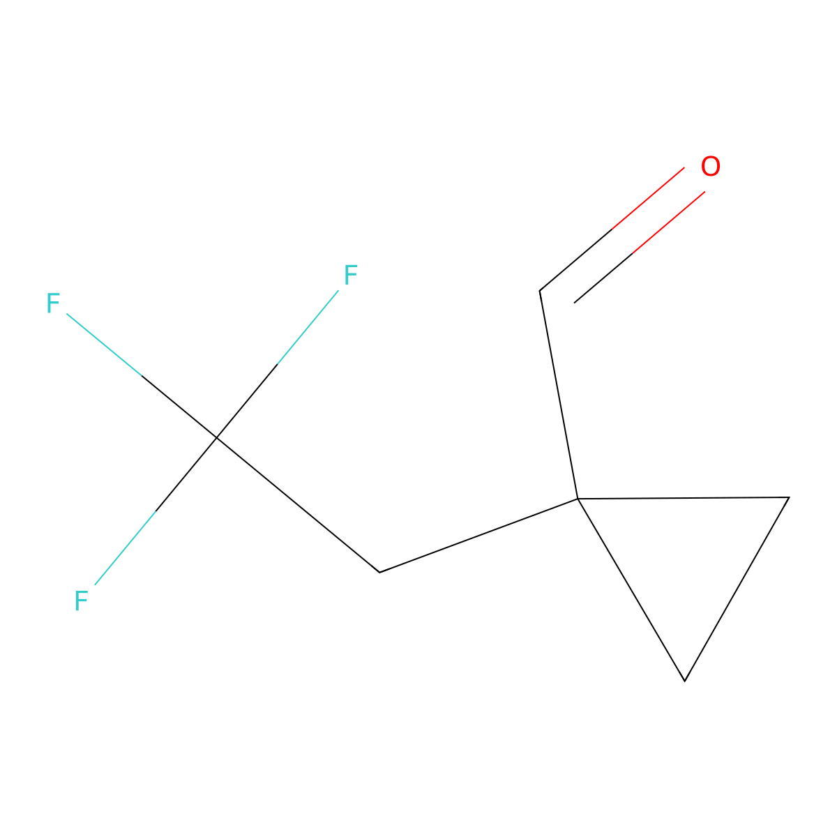 1-(2,2,2-Trifluoroethyl)cyclopropane-1-carbaldehyde molecular structure, CAS 1781539-03-4