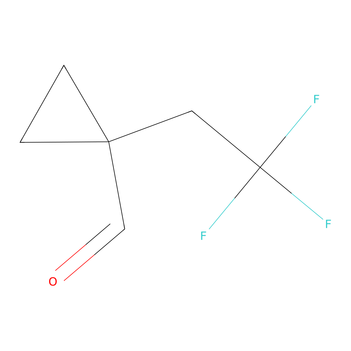1-(2,2,2-Trifluoroethyl)cyclopropane-1-carbaldehyde molecular structure, CAS 1781539-03-4