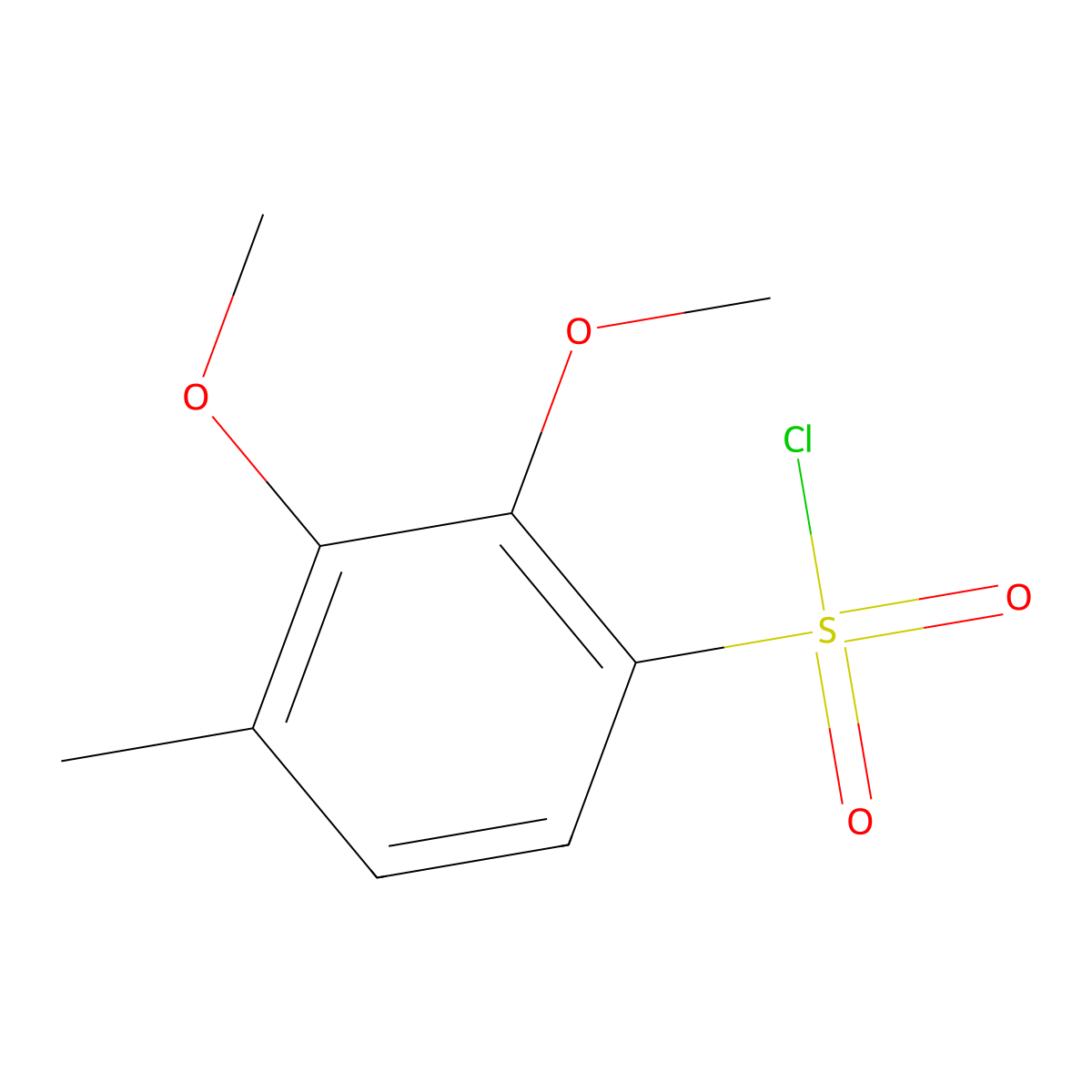 2,3-Dimethoxy-4-methylbenzene-1-sulfonyl chloride molecular structure, CAS 1781541-34-1