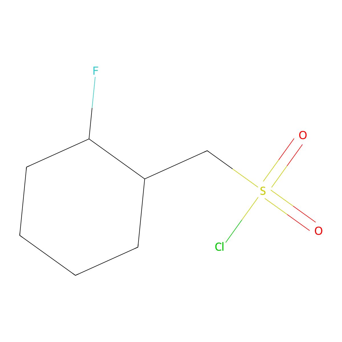(2-Fluorocyclohexyl)methanesulfonyl chloride molecular structure, CAS 1781541-49-8