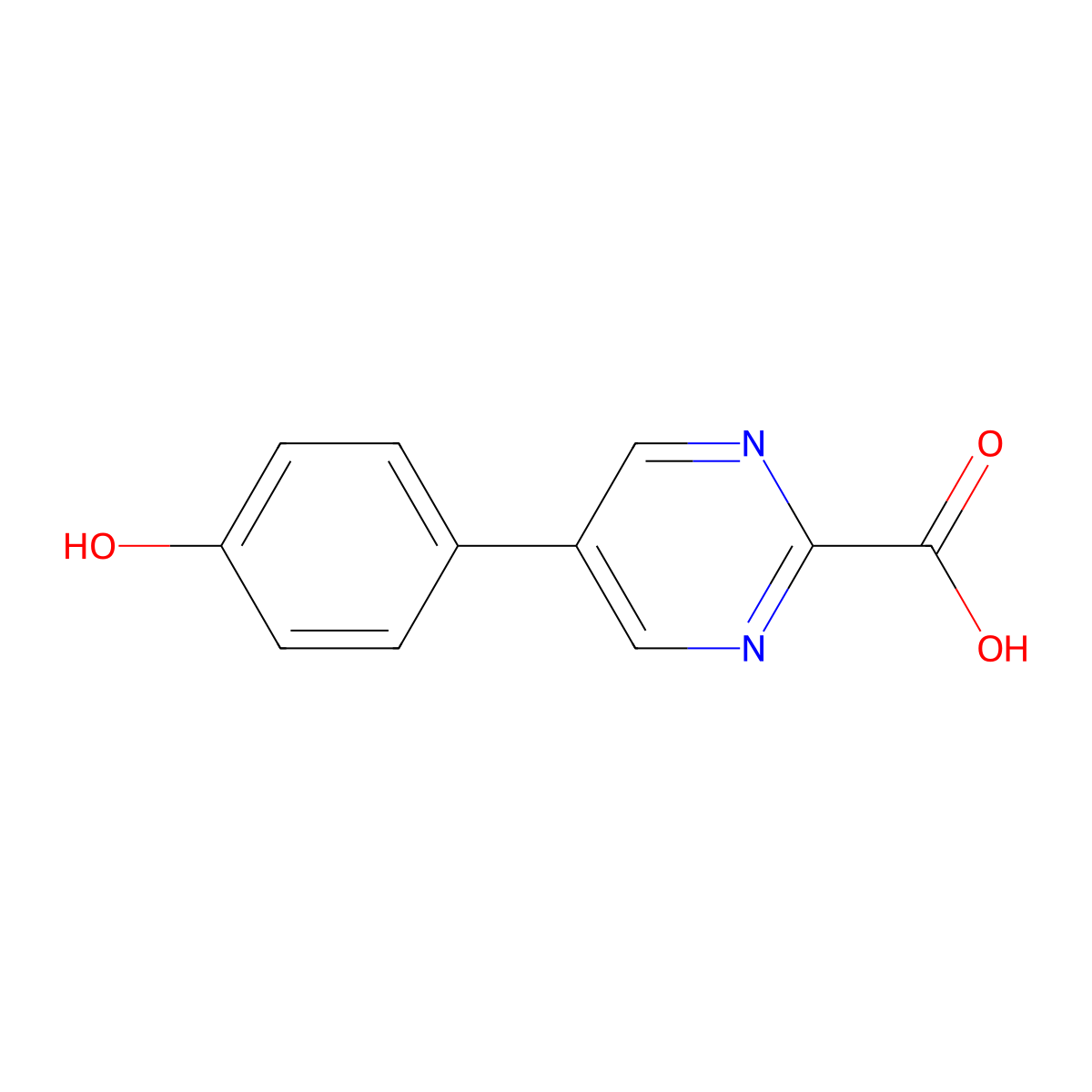 5-(4-Hydroxyphenyl)pyrimidine-2-carboxylic acid molecular structure, CAS 1781541-98-7