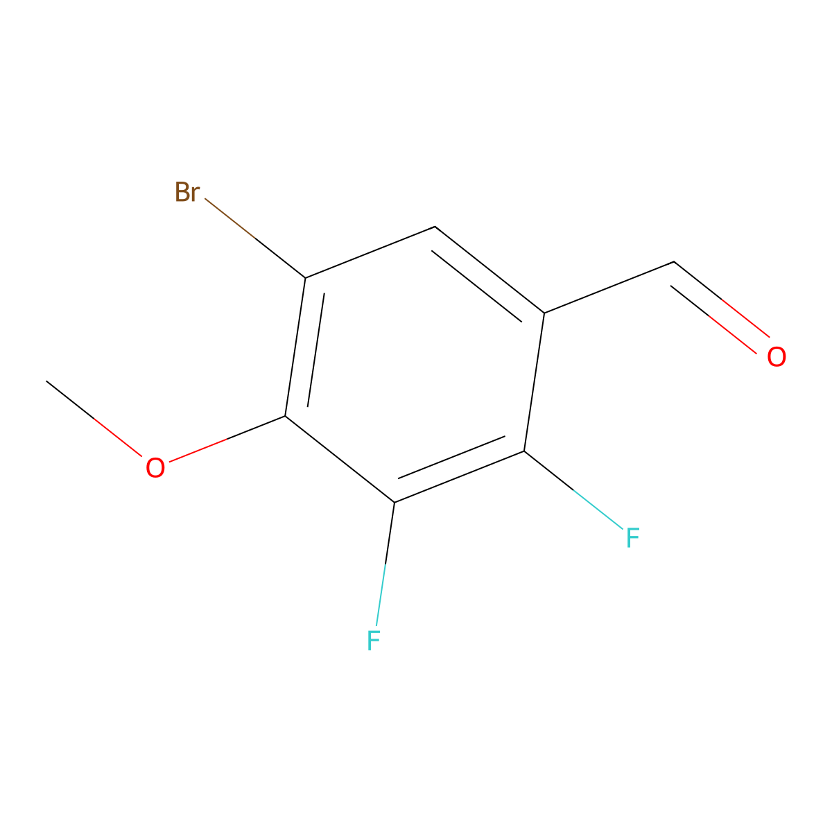 5-Bromo-2,3-difluoro-4-methoxybenzaldehyde molecular structure, CAS 1781542-38-8