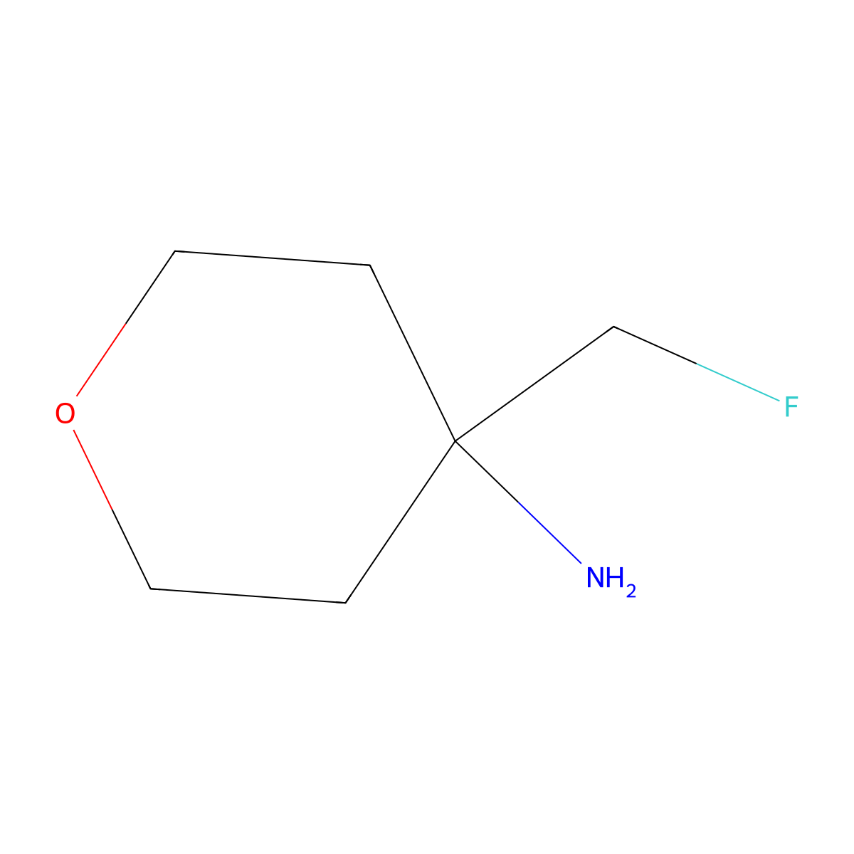 4-(Fluoromethyl)tetrahydro-2H-pyran-4-amine molecular structure, CAS 1781543-98-3