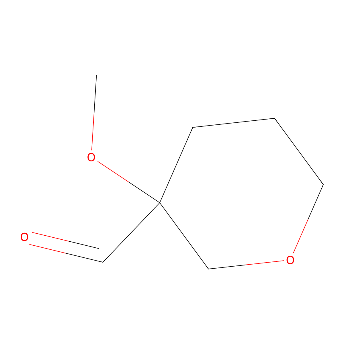 3-Methoxyoxane-3-carbaldehyde molecular structure, CAS 1781544-51-1