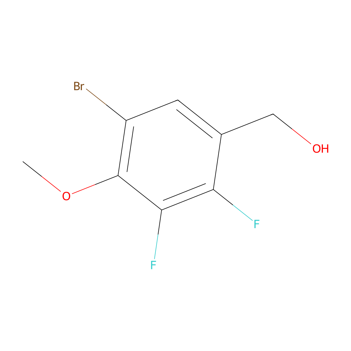 (5-Bromo-2,3-difluoro-4-methoxyphenyl)methanol molecular structure, CAS 1781546-49-3