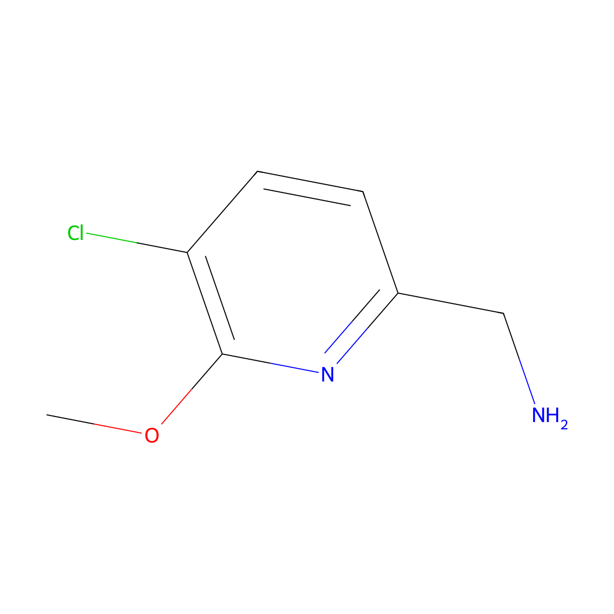 (5-Chloro-6-methoxypyridin-2-yl)methanamine molecular structure, CAS 1781548-26-2