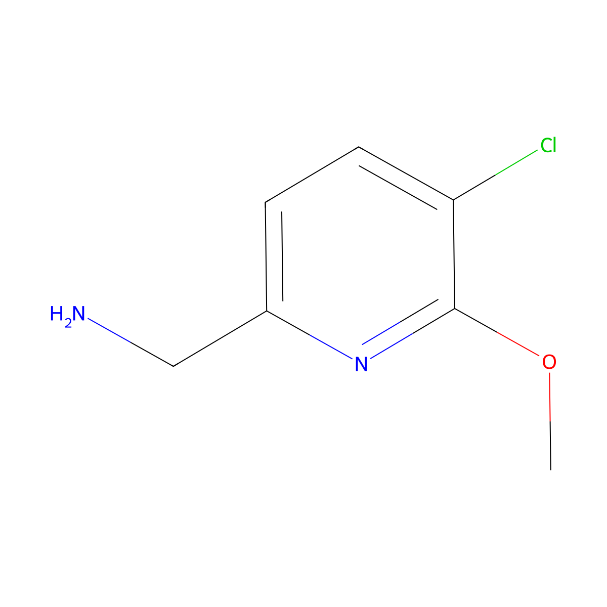 (5-Chloro-6-methoxypyridin-2-yl)methanamine molecular structure, CAS 1781548-26-2