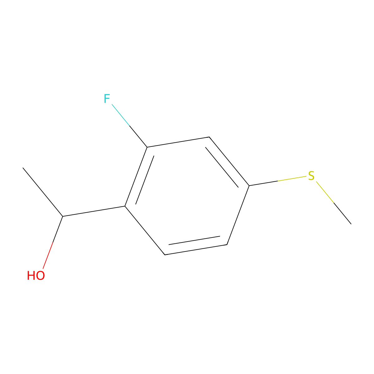 1-(2-Fluoro-4-(methylthio)phenyl)ethanol molecular structure, CAS 1781550-16-0