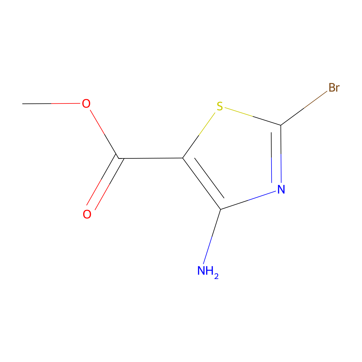 Methyl 4-amino-2-bromo-1,3-thiazole-5-carboxylate molecular structure, CAS 1781550-78-4