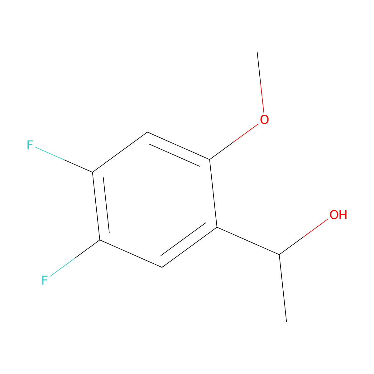 1-(4,5-Difluoro-2-methoxyphenyl)ethanol molecular structure, CAS 1781551-23-2