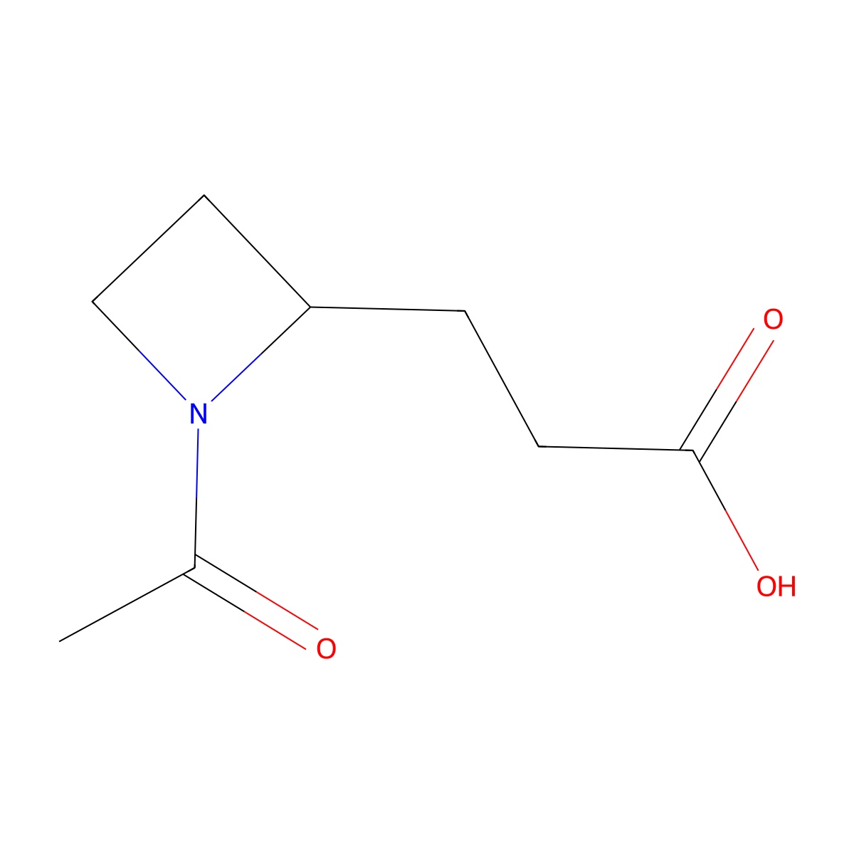 3-(1-Acetylazetidin-2-yl)propanoic acid molecular structure, CAS 1781552-22-4