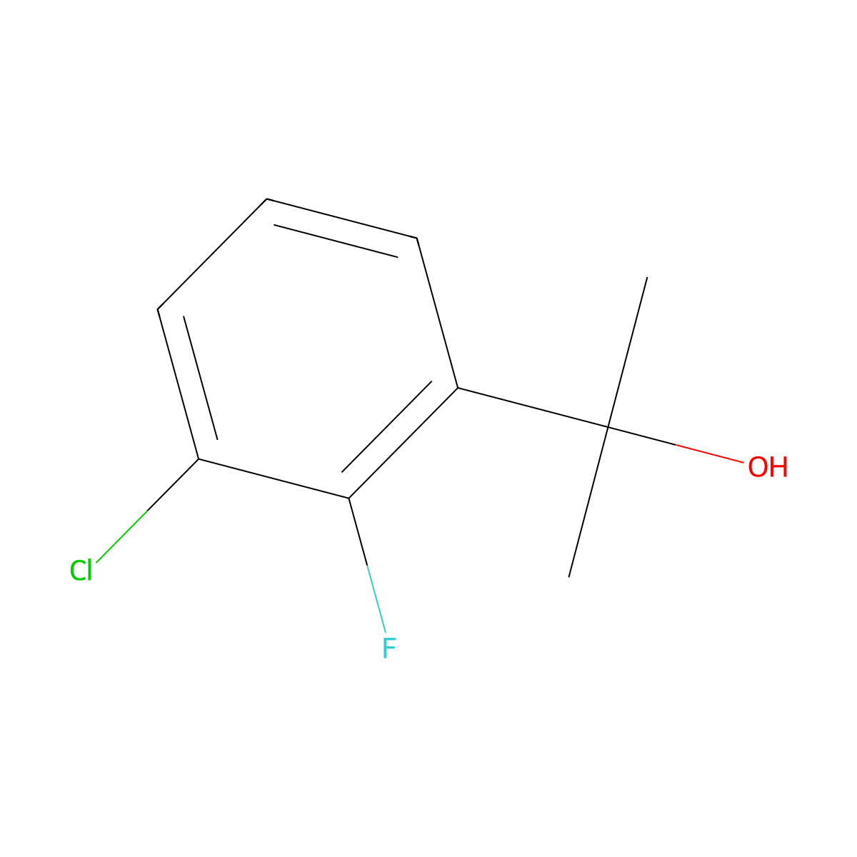 2-(3-Chloro-2-fluorophenyl)propan-2-ol molecular structure, CAS 1781552-95-1