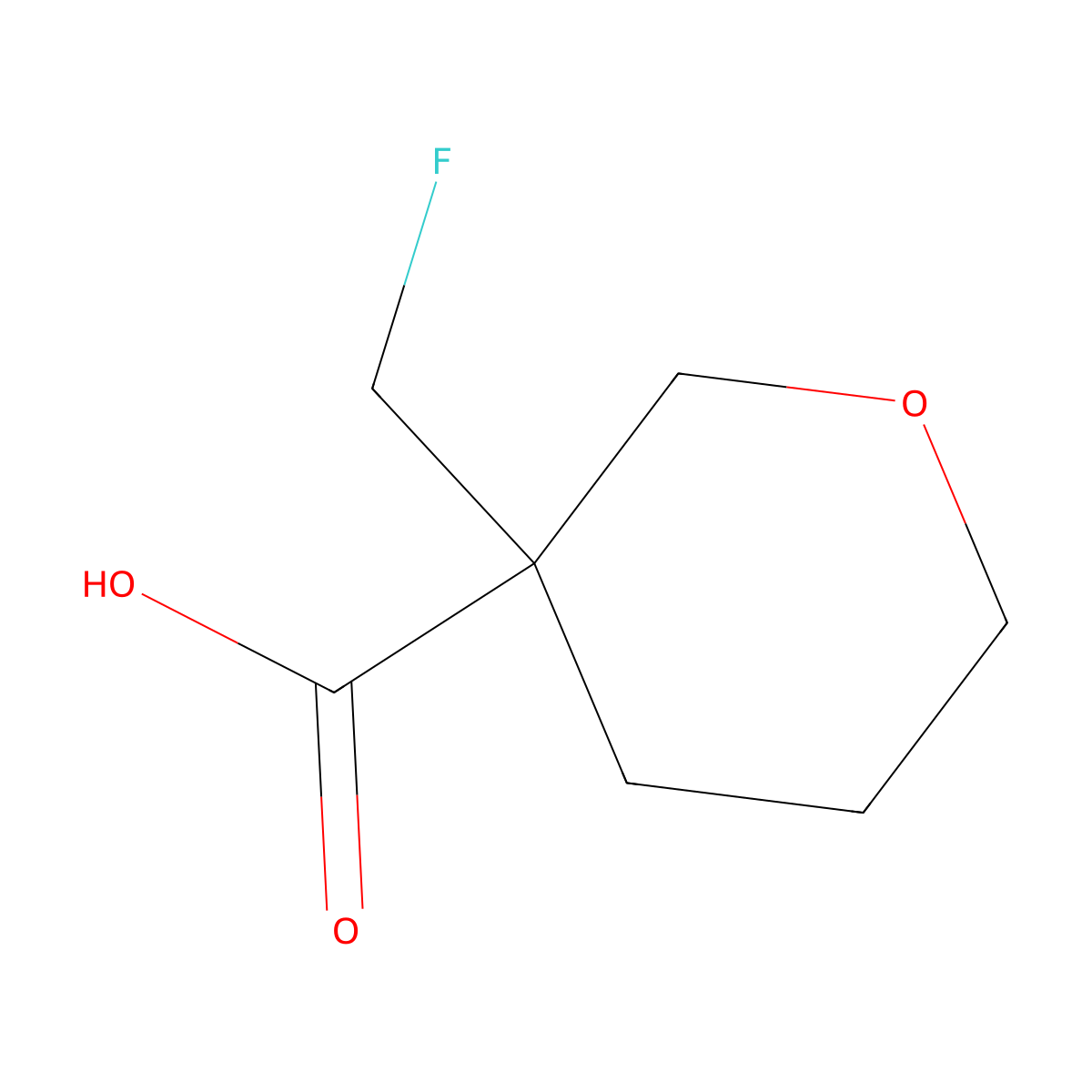3-(Fluoromethyl)oxane-3-carboxylic acid molecular structure, CAS 1781557-95-6