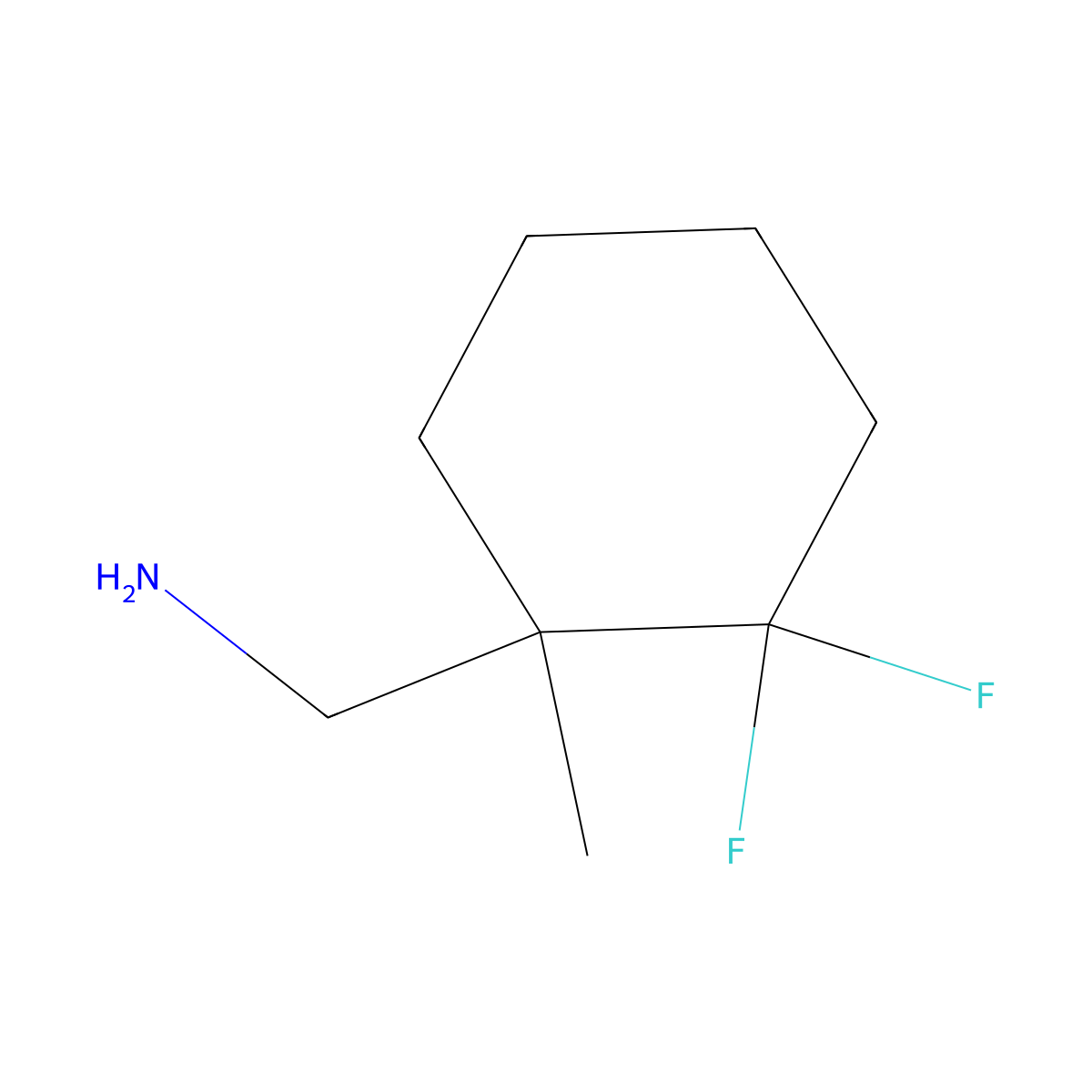 1-(2,2-Difluoro-1-methylcyclohexyl)methanamine molecular structure, CAS 1781563-26-5