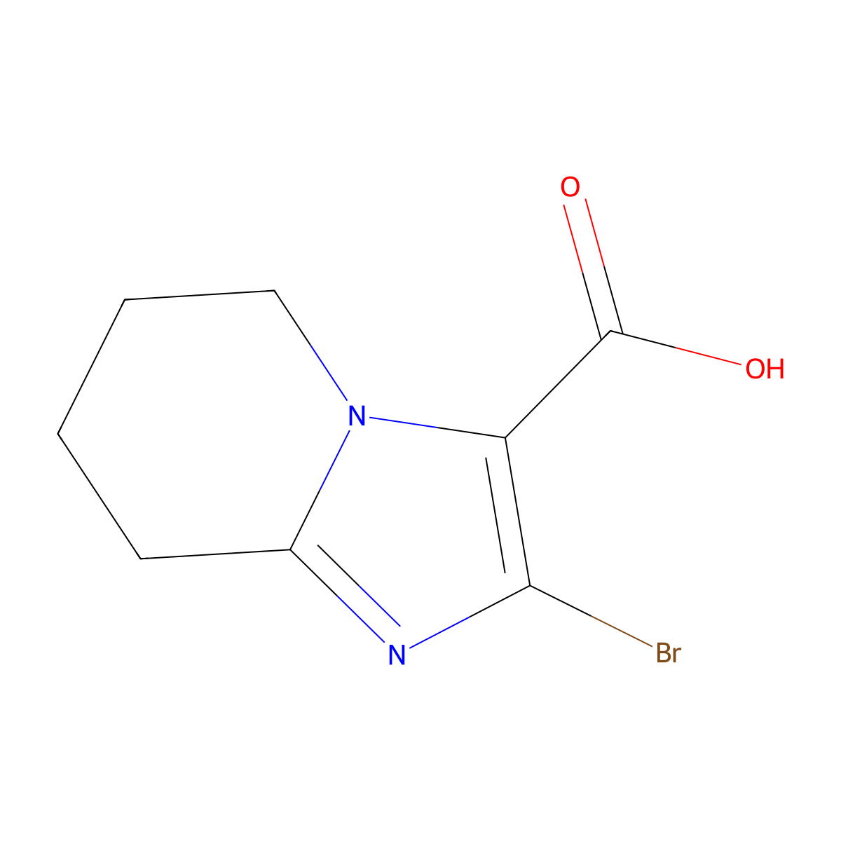 2-bromo-5H,6H,7H,8H-imidazo[1,2-a]pyridine-3-carboxylic acid molecular structure, CAS 1781563-64-1