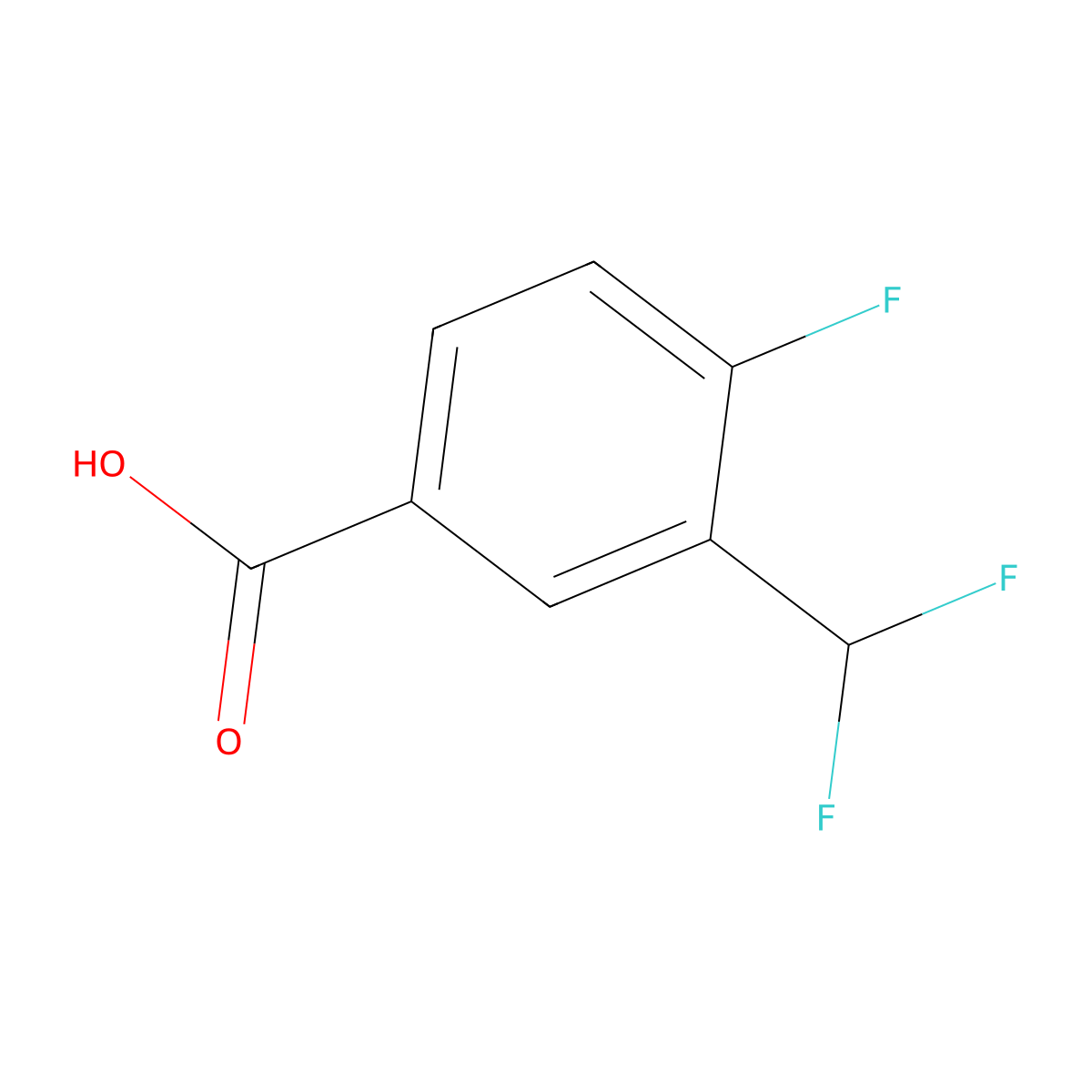 3-(Difluoromethyl)-4-fluorobenzoic acid molecular structure, CAS 1781570-25-9