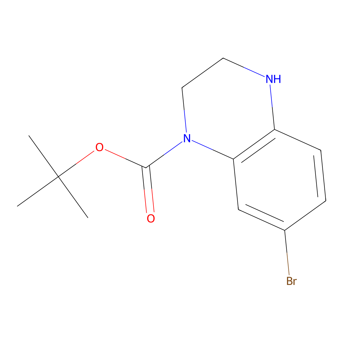 Tert-butyl 7-bromo-1,2,3,4-tetrahydroquinoxaline-1-carboxylate molecular structure, CAS 1781570-26-0