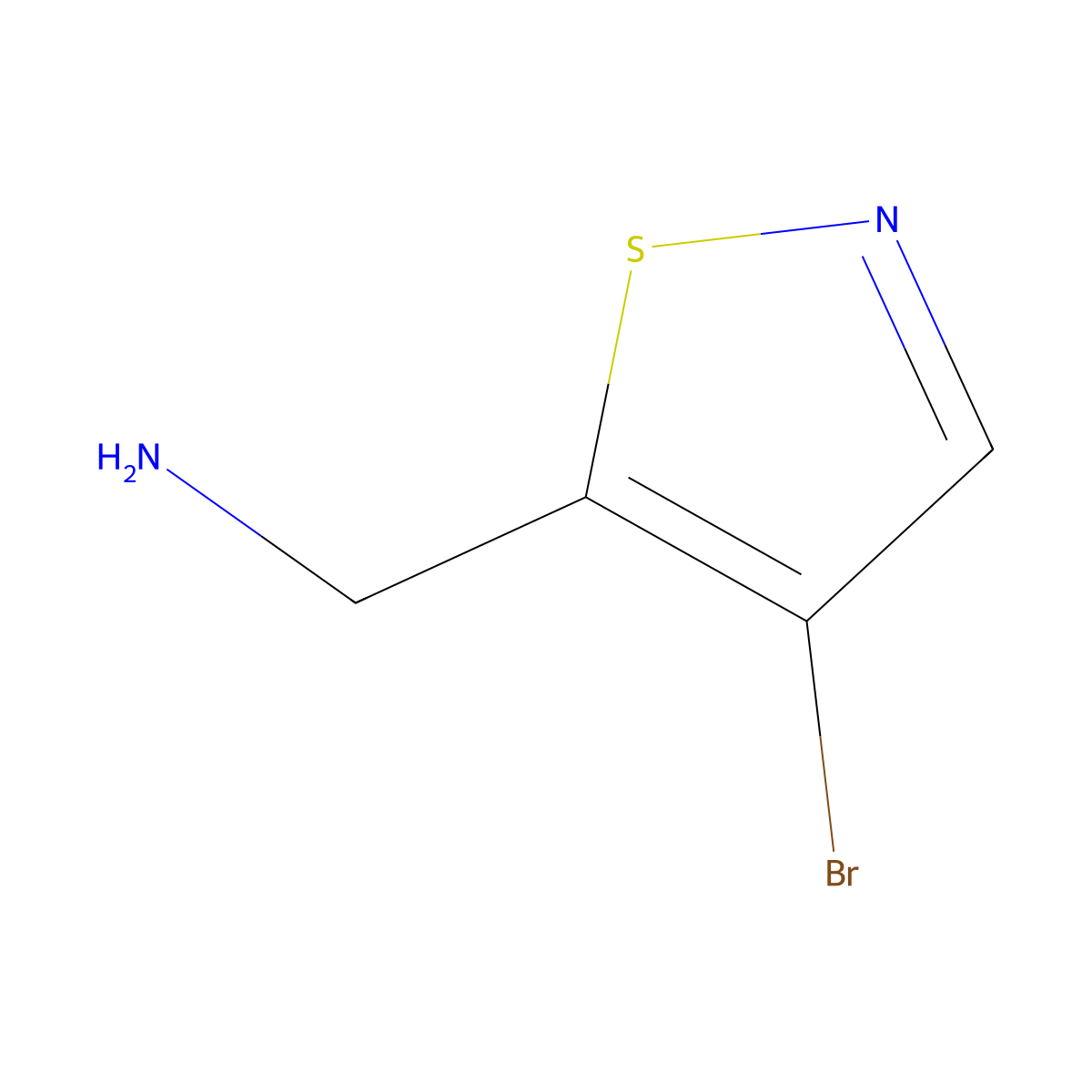 (4-Bromo-1,2-thiazol-5-yl)methanamine molecular structure, CAS 1781571-44-5
