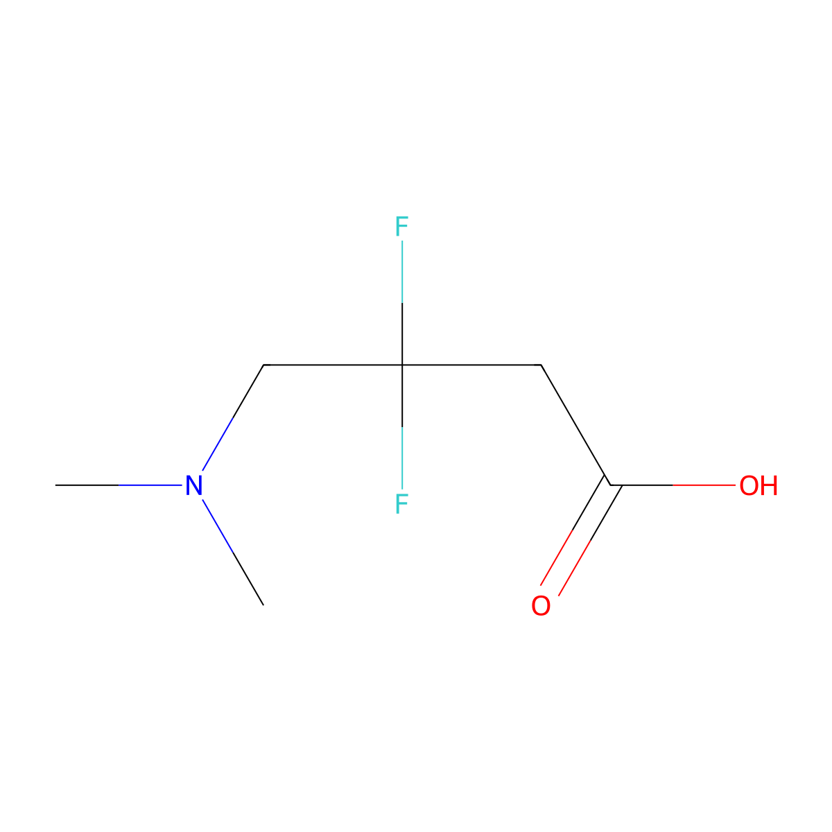 4-(Dimethylamino)-3,3-difluorobutanoic acid molecular structure, CAS 1781573-11-2