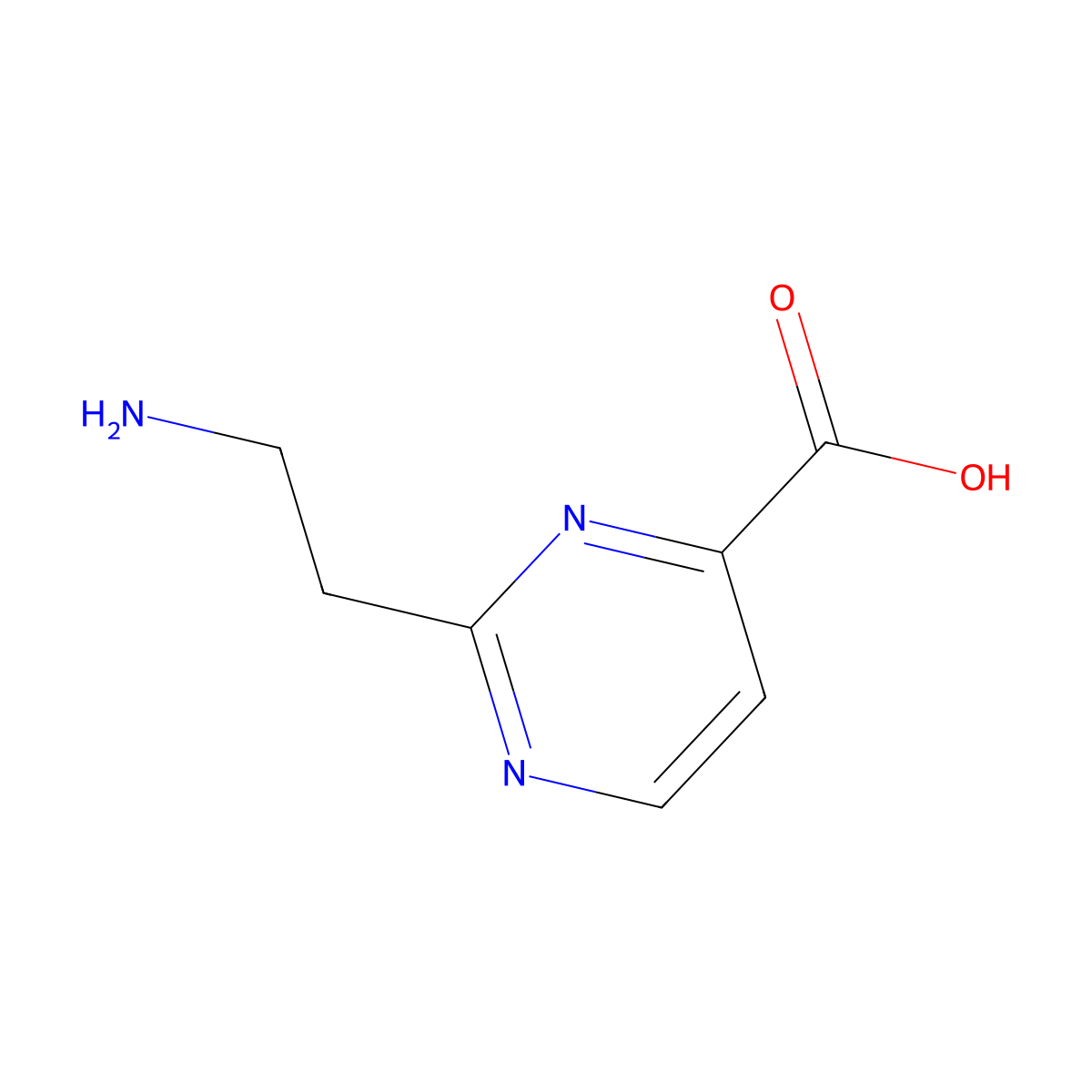 2-(2-Aminoethyl)pyrimidine-4-carboxylic acid molecular structure, CAS 1781573-55-4